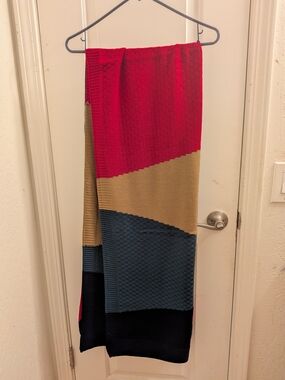 Colorblock Knit Stole/ Wrap
